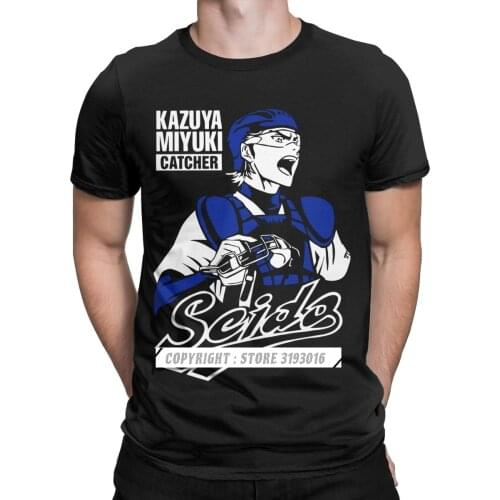 Mens Kazuya Miyuki Anime Funny T Shirt 2020 High Quality Fashion Printed Diamond No Ace Pure Cotton Clothing Shirt