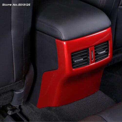 Rear Armrest Box Anti Kick Panel Cover Protector Trim Sticker Air Outlet Frame For Mazda 3 Axela 2019 2020 2021 Car Accessories