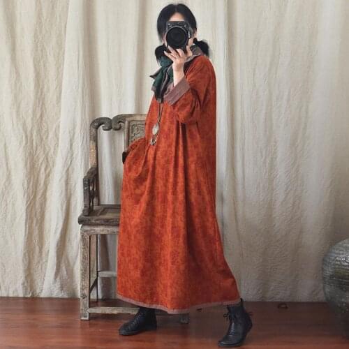 Women Loose Cotton Linen Dress Ladies Patchwork Dresses Female 2021 Spring Autumn Dress