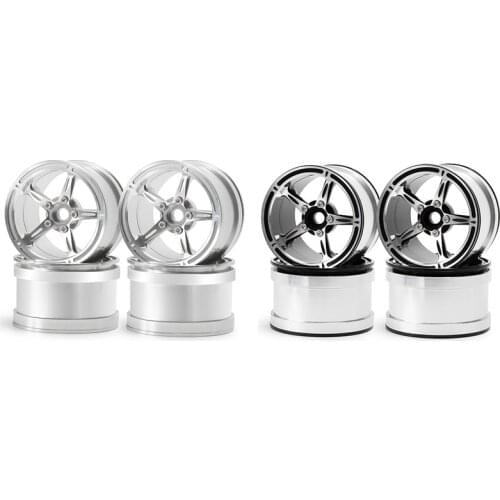 2.2 Inch Metal Beadlock Wheel Rims Silver for Rc Car TRX4 SCX10 II Wraith 90048 RR10 RC Rock Crawler