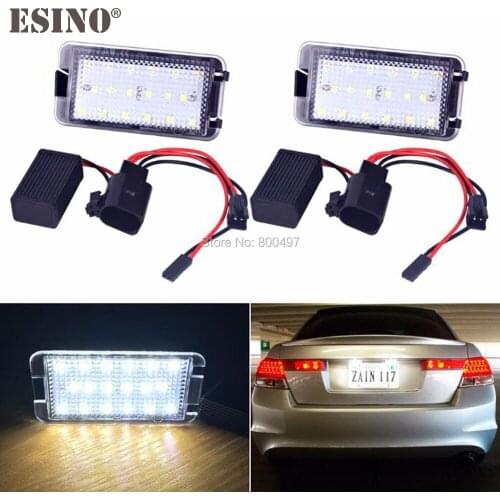 2 x Car LED Number License Plate Lamps Number Plate Lights OBC Error Free 18 SMD LED For Seat Altea Arosa Cordoba Leon Toledo
