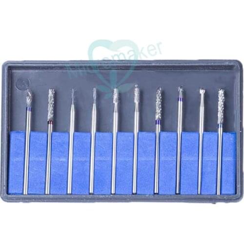 1Box /10pcs 2.35mm Dental Tungsten Steel Burs Drills Dental Lab Titanium Nitrate Carbide Burs Dentistry Shank Polisher