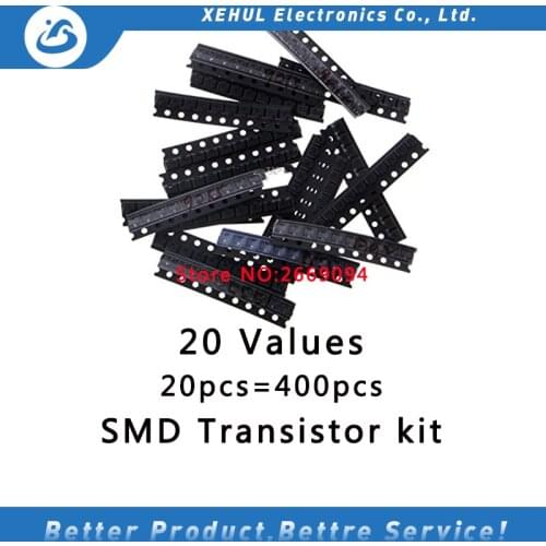 20values*20pcs=400pcs S9012 S9013 S9014 S9015 S9018 S8050 S8550 2SC945 2SA733 A1015 MMBT3904 MMBT3906 SOT-23 SMDTransistor kit