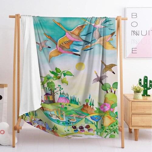 2020 New Hand Painted Childrens Colorful Series Throw Blanket Tapestry Sofa Sleeper Car Flannel Blanket Bedding