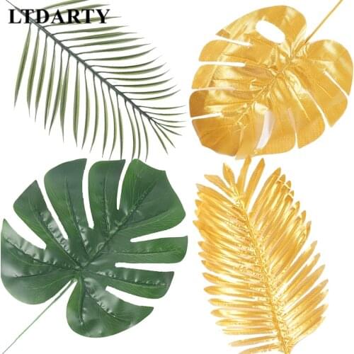 5pcs tropical green plants simulation green gold turtle leaf wedding decoration birthday party balloon decoration baby birthday