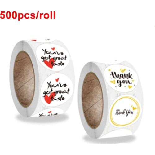 500pcs/roll Thank You Stickers for Seal Labels Gift Packaging Stickers Birthday Party Offer Customerize Stationery Sticker