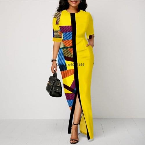 2021 African Dresses for Women printing African Clothes Plus Size Summer Printed Long Africa Dress