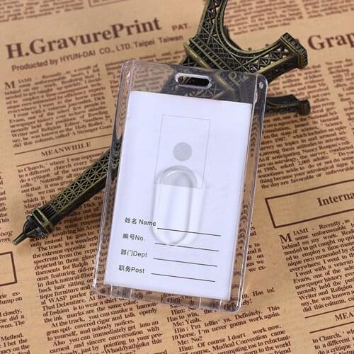 Acrylic Transparent Bank Credit Card Holders High Quality Badge Holder Crystal Card Bus Id Holders Plastic Without Lanyard