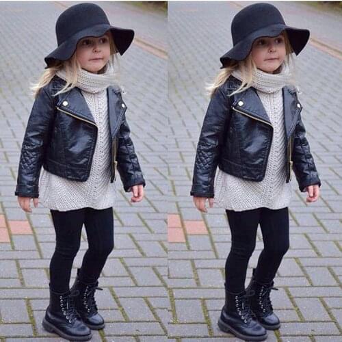 ARLONEET 2019 New Fashion Spring and Autumn the Wind PU Leather Coat Baby Boys Girls Short Children Zipper Jacket Outerwear CC14