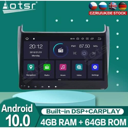 Android 10.0 Auto Stereo For VW Volkswagen Polo 2016 Audio Radio Car Multimedia Player GPS Navigation Tape Recorder