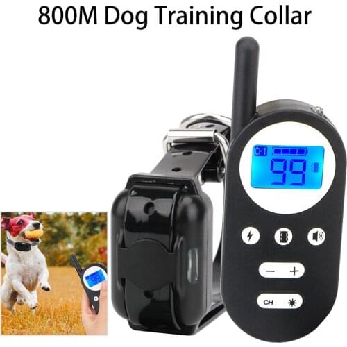 800M Wireless Remote Static Vibration Beep Waterproof for All Dogs Stop Barking Electric Dog Training Collar LCD Display