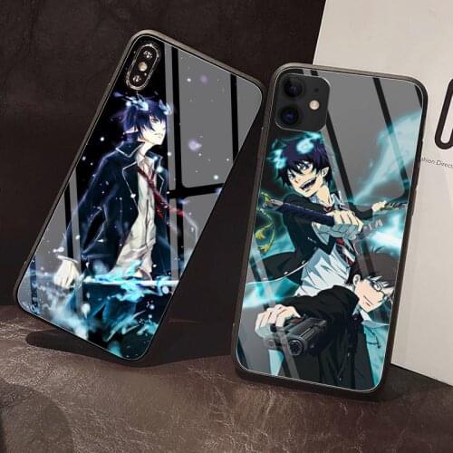 Anime Blue Exorcist Rin Okumura Phone Case Glass For iPhone 12 Pro Max Mini 11 Pro XR XS MAX 8 X 7 6S 6 Plus SE 2020 case