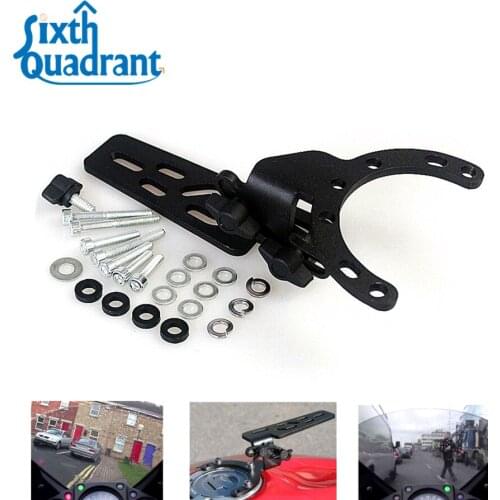 Black Adjustable Tank Mount GPS Phone Camera Bracket For Suzuki Ducati Yamaha Triumph