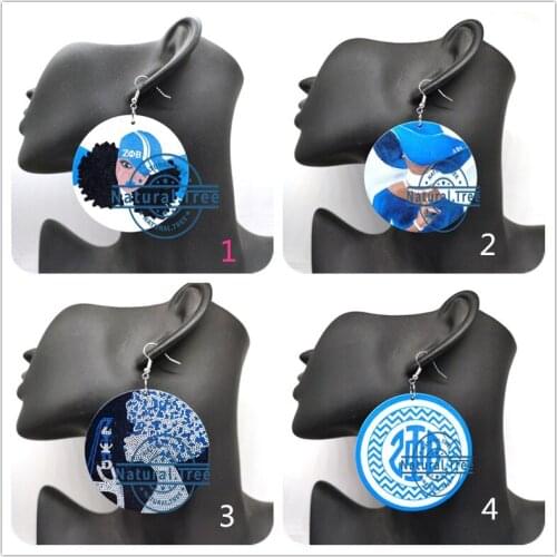 Zeta phi Beta wooden earrings
