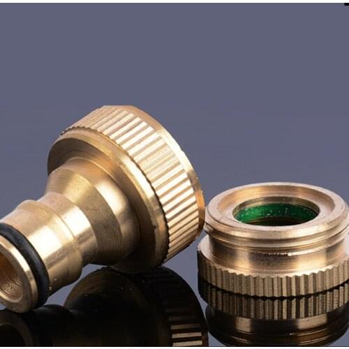 DWZ 1PCS 1/2 "3/4" 16mm Hose Pure Brass Faucets Standard Connector Washing Machine Gun Quick Connect Fitting Pipe Connections