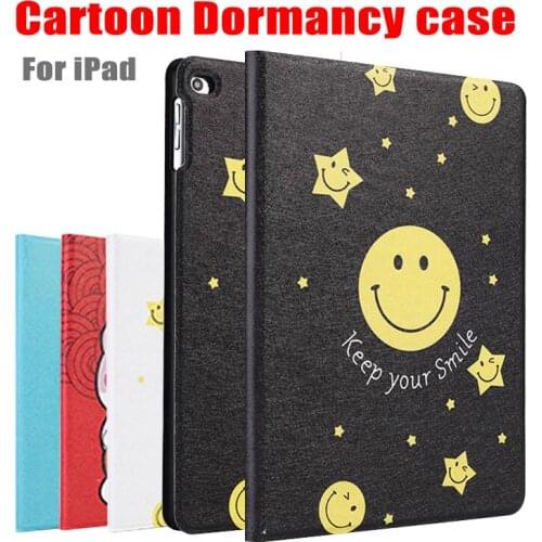 Hot Selling Case For iPad Pro 9.7 2017/2018 Hard Back Flip Smart Cover For iPad Air 1/2 Cartoon Leather iPad Case for iPad 2 3 4