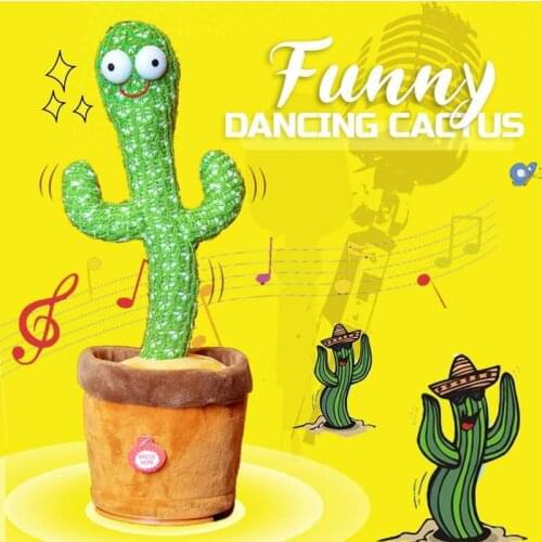 Talking Plush Cactuss Dancer Toy Luminous Recording Learning To Speak Twisting Plush Toy Cactus Electric Singing 120 Songs