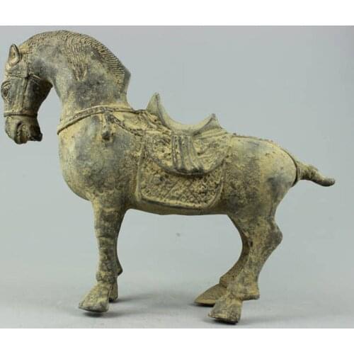 Collectible Decorated Old Handwork Bronze sculpture Horse statue Healing Medicine Decoration 100% Brass Bronze 20cm