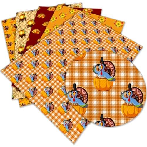 Thanksgiving Fuax Leather Vinyl Synthetic Fabric for Hand-sewn Bag Earring Decoration