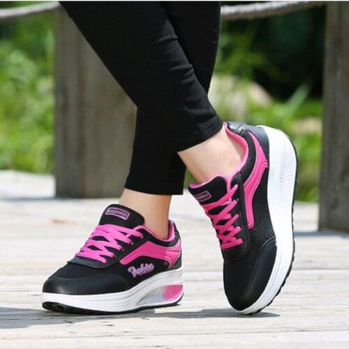 Summer Women Wedge Shoes Breathable Air Mesh Women Sneakers Shoes Womens Comfort Sneakers Platform Breathable Sneaker Low Price