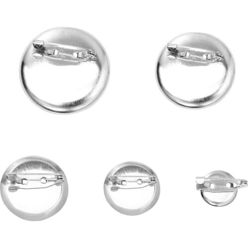 20PCS 25/30/35MM Round Brooch Base Cabochon Blanks Trays with Brooch Pins Cameo Cabochon Base Setting DIY Sewing Accessories