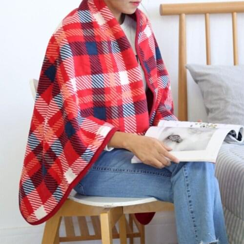 Multifunctional Winter Ladies Plaid Shawl Warm Home Travel Hotel Multi-purpose Shawl Double Layer Composite Plaid Shawl Blanket