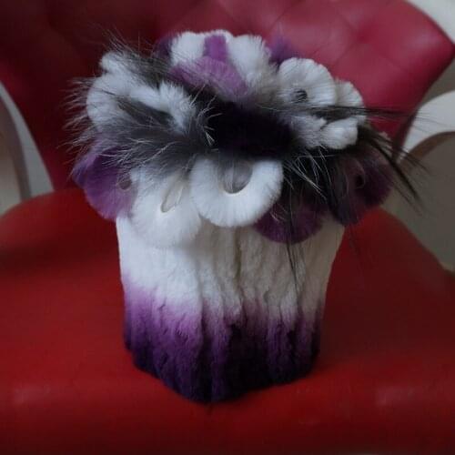 Fashion girl fur cap lady winter natural real rex rabbit fur hat high quality women warm Beanies 100% genuine fur free shipping