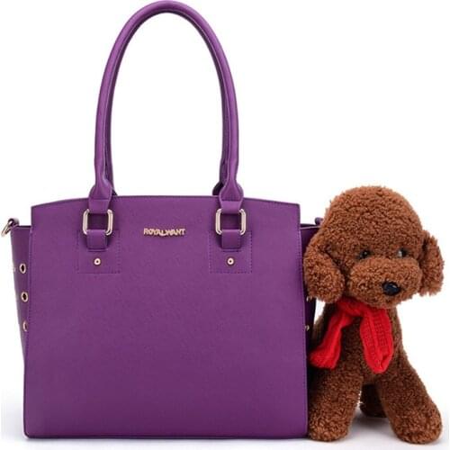 Pet Dog Fashion Solid PU Bags Breathable Eyelet Outdoor Travel Carrier Slings Bags For Small Dogs Cats PB762