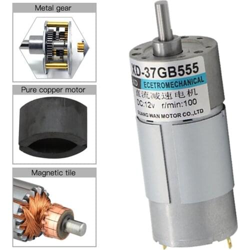 6V 24V Worm Gear Motor 12V Reducer 5-3000RPM DC High Torque Electric Motor Metal Gear Reverse Self Lock For Automation Equipment