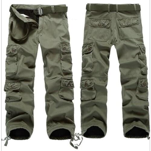 Mens Trousers Winter Fleece Thickened Overalls Hip Hop Men Baggy Casual Cargo Pants Warmth