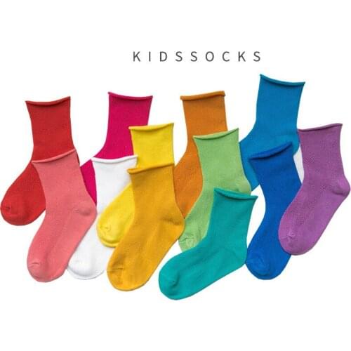 Baby Boy Socks 4 Pairs Children Spring Autumn Candy Color Socks for Girls Kids Mesh Solid School Sport Baby Girl Clothes 2-12Y