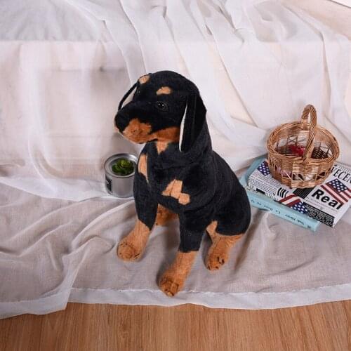 New style toy large 49cm squatting Rottweiler simulation dog plush toy soft doll throw pillow Christmas gift w1002