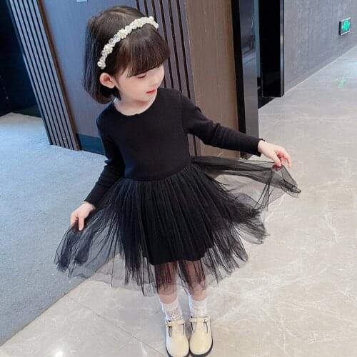 Dresses For Girls Patchwork Girl Mesh Dress Casual Style Children Party Dresses Spring Autumn Childrens Costumes For Girls