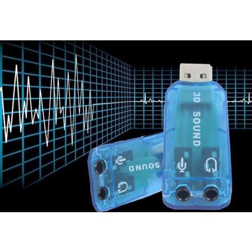 Portable 3D Audio Card USB 1.1 Mic / Speaker Adapter 7.1 CH Surround Sound Headphone Audio Adapter for PC Computer Laptop