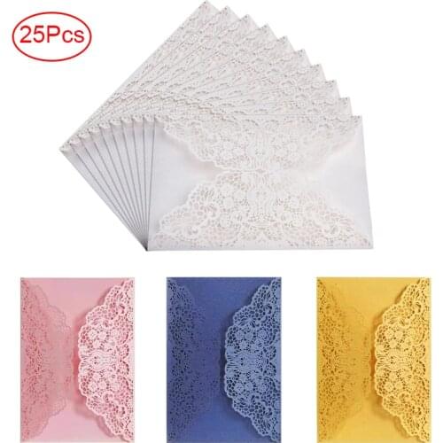 25PCS Wedding Invitation Greeting Card Laser Cut With Beautiful Flowers Design For Birthday Business Thanksgiving Party Supplies