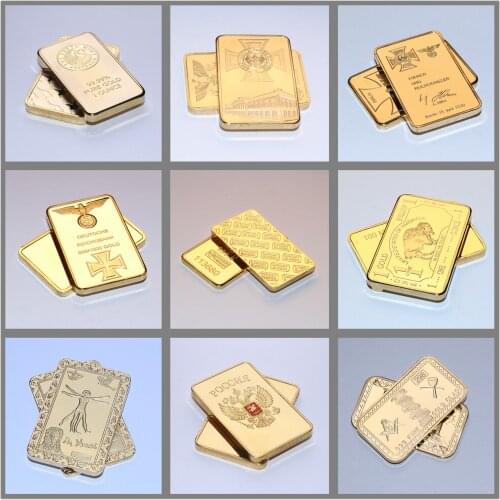 24k Gold Plated Gold Bar Bullion Layered Bullion Bar Switzerland Credit Bullion Bar Modern Art Goldcoin Business Gift Collect