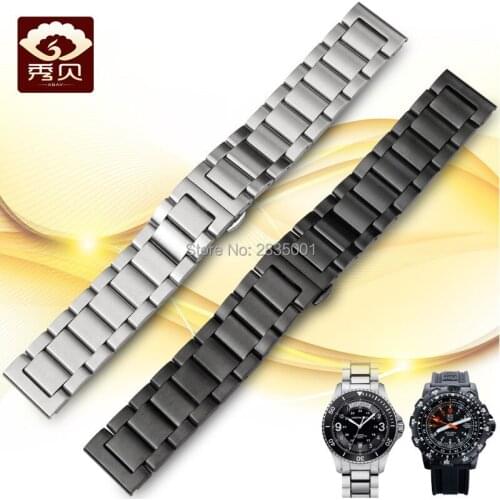Superior Chunky Stainless Steel Watchband Brushed Silver Straight End Bracelet with Push-button Clasp 18 20 21 22 23 24mm Stock