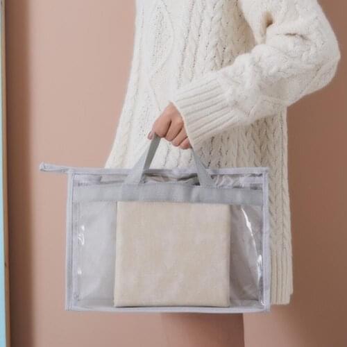 Transparent Dust-Proof Storage Bag Organizer Hanging Handbag Cover with Zipper
