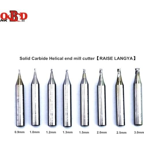 Raise 0.9 1.0 1.2 1.5 2.0 2.2 2.5 3.0 Solid Carbide Helical End Mill Cutter for Key Cutting Duplicating Machine Drill Bit Parts