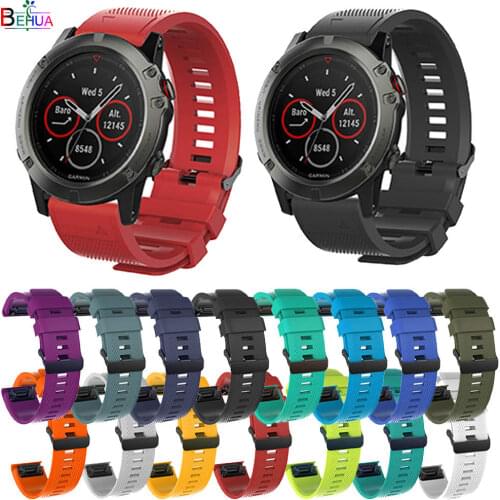 26mm Silicone Watch Strap For Garmin Fenix 5X 3 3HR Quick Release Easy fit Wrist band 22MM for Garmin Fenix 6x 6xpro braclet new