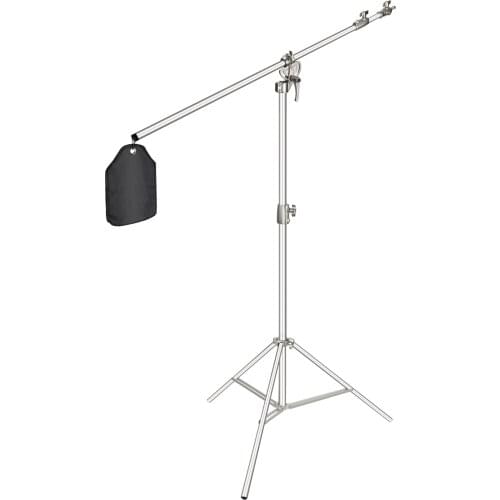 Neewer Photo Studio 2-in-1 Light Stand 48.4-151.5 inches Adjustable Height with 85-inch Boom Arm and Sandbag, Aluminum Alloy