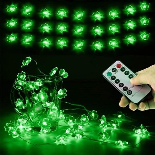 Led String Lights Four Leaf Clover Lamp 3meter Christmas Garland Indoor Bedroom Home Wedding New Year Decoration Battery Powered