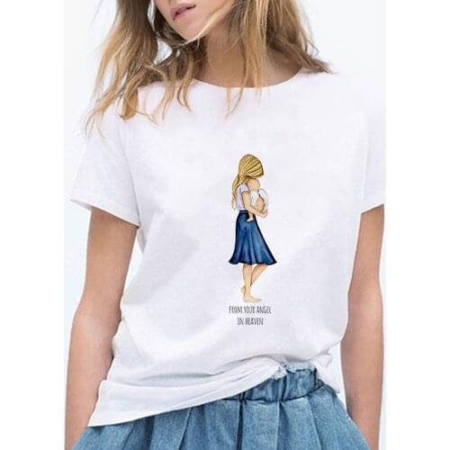 Woman T-Shirt Girl Tees Tshirt T-shirt Harajuku MOM Letter Printed Funny Cartoon Streetwear Punk Simple