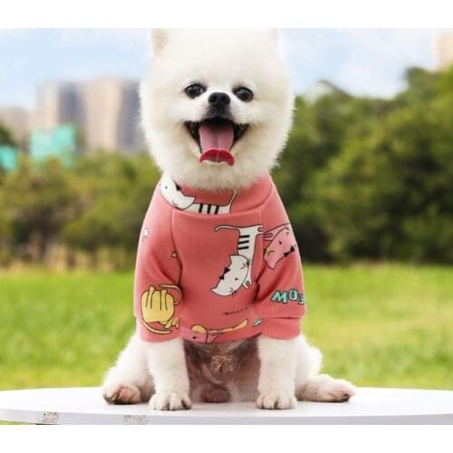 Pet Dog Pullover Clothes For All Seasons Thin Plush Sweater Small Medium Dogs Garment Puppy Yorkshire T-shirt Costume Multi Size