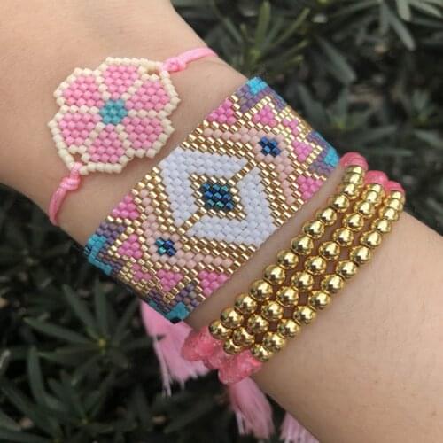 BLUESTAR Bohemian Bracelet MIYUKI Bracelet Women Flower Armband Handmade Jewelry Pulseras Mujer