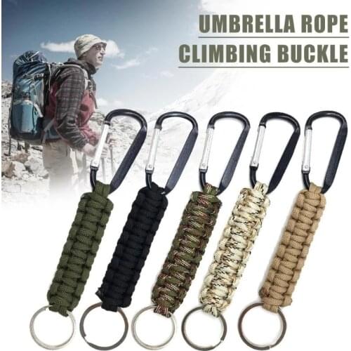 1 PCS Cord Parachute Rope Keyring Carabiner Safety Survival Gear Tactical Military Strand Kits Lanyard Keychain Outdoor Tools