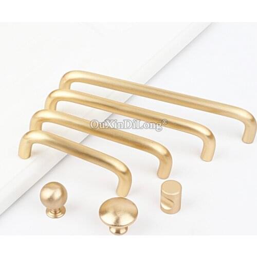 10PCS NEW European Furniture Handles Kitchen Cabinet Pulls Handles Cupboard Wardrobe Drawer Cabinet Handles & Knobs Brass Tone