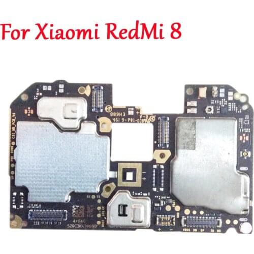 100% Tested Full Work Original Unlock Motherboard For Xiaomi Hongmi RedMi 8 Logic Circuit Board Plate Mainboard Global ROM
