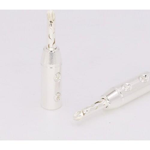 Set Silver plated Banana Silver plated banana plug adapters 12pieces