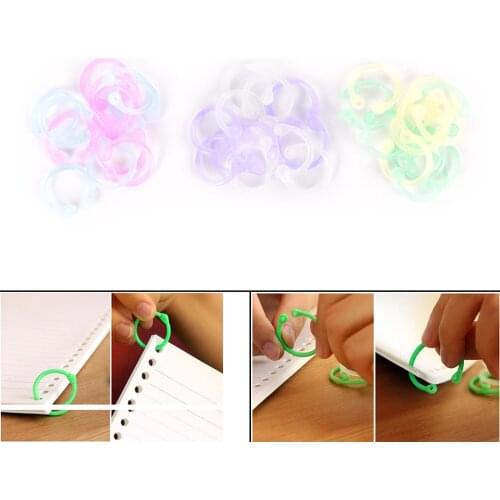 12 Pcs Creative Color Plastic Multi-function Open Circle Clips Office Supplies Information Card Rings